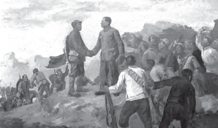 毛泽东与朱德会师井冈山（油画）