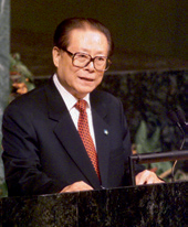 2000年9月6日，江泽民在联合国千年